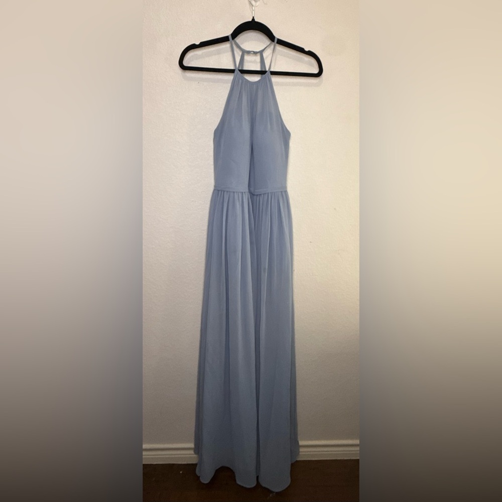 Azazie Dusty Blue Floor Length Bridesmaid Dress
Size A2